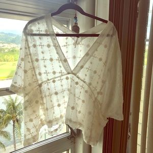 Free People White Peasant Top